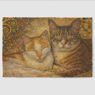 Best Cat Friends Klimt-inspired Coir Door Mat