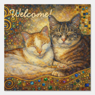 Best Cat Friends Klimt-inspired Sign
