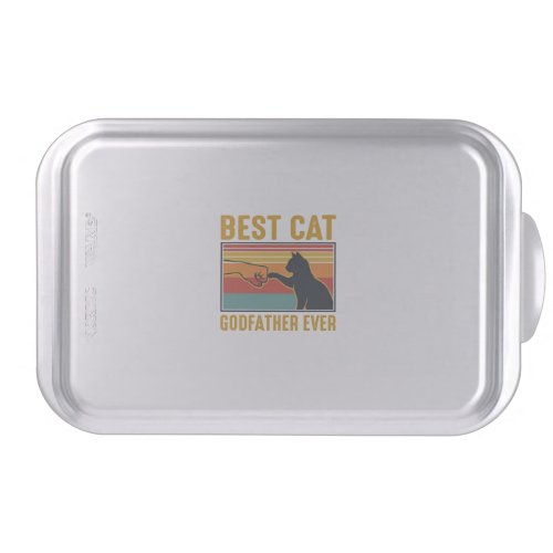 Best Cat Godfather Ever Vintage Cat Vector Design_ Cake Pan