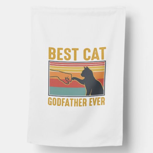 Best Cat Godfather Ever Vintage Cat Vector Design_ House Flag