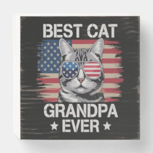 Best Cat Grandpa Ever American Wooden Box Sign