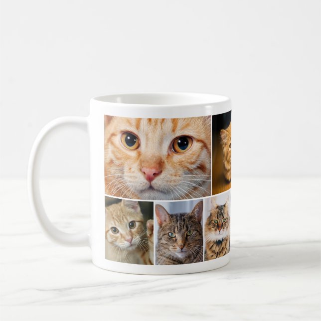 Best Cat Mom 7 Photo Collage Mug (Left)