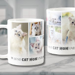 Best Cat Mom 8 Photo Collage Coffee Mug<br><div class="desc">Personalized Best Cat Mom Ever 8 Photo Collage Coffee Mug. Celebrate the love and joy of being a cat mom with this custom mug, designed to showcase her favorite feline memories. Featuring a collage of eight photos—perfect for adorable shots of her cat(s) or moments of her with her furry friends—this...</div>