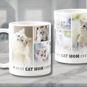 Best Cat Mom 8 Photo Collage Coffee Mug
