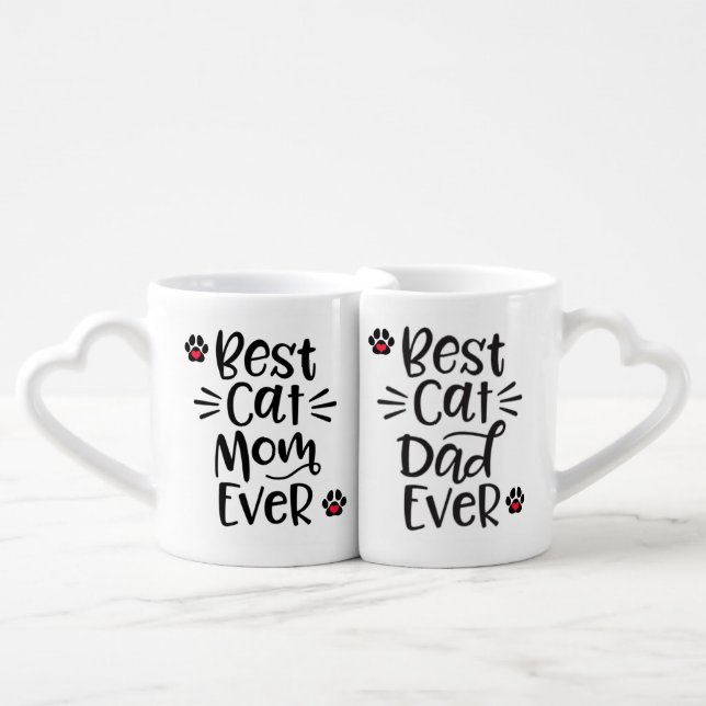 Best cat mom & Best Cat Dad  Coffee Mug Set (Front Nesting)