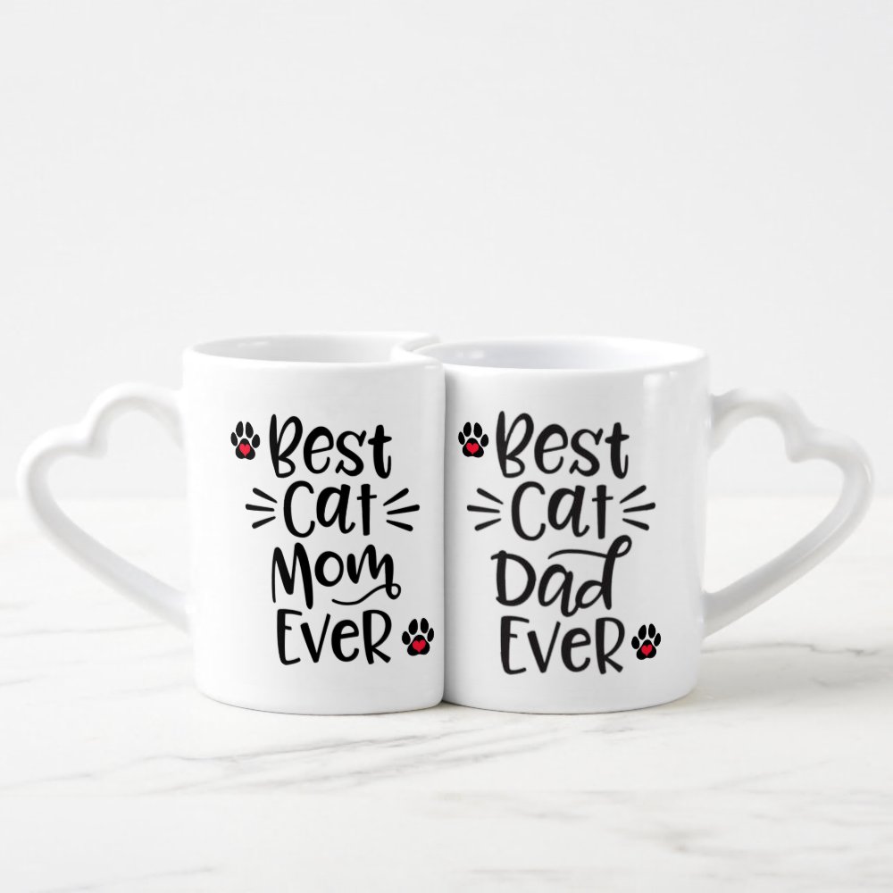 Disover Best Cat Mom & Best Cat Dad Coffee Mug Set