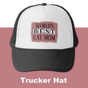 Best cat mom black dusty rose trucker hat