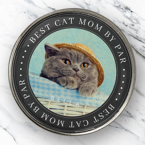 Best Cat Mom By Par Classic Simple Photo Golf Ball Marker