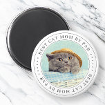 Best Cat Mom By Par Classic Simple Photo Magnet<br><div class="desc">This simple and classic design is composed of serif typography and add a custom photo. "Best Cat Mom By Par" encircles the frame.</div>