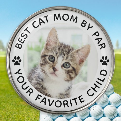 Best CAT MOM By Par Paw Print Custom Photo Golf Ball Marker