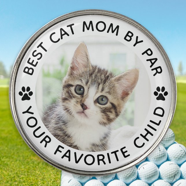 Best CAT MOM By Par Paw Print Custom Photo Golf Ball Marker (Creator Uploaded)