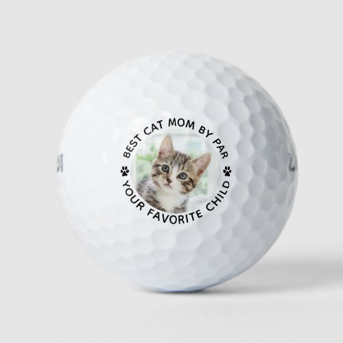 Best CAT MOM By Par Paw Print Custom Photo Golf Balls
