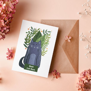 Best Cat Mom Cat and branches illustration Holiday