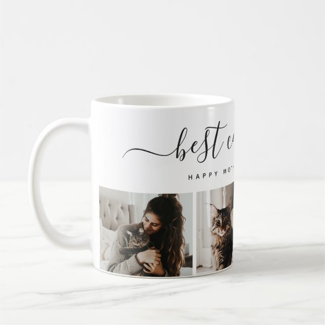 Best Cat Mom: Custom Mother's Day Cat Photo Coffee Mug (Left)