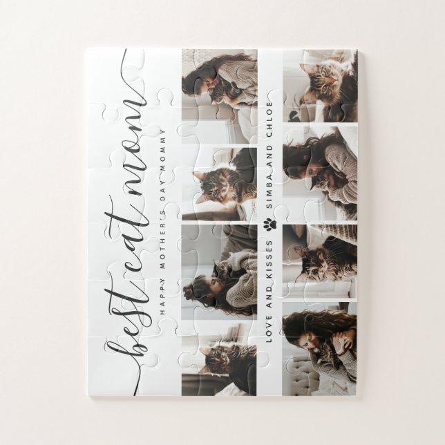 Best Cat Mom: Custom Mother's Day Cat Photo Jigsaw Puzzle (Vertical)