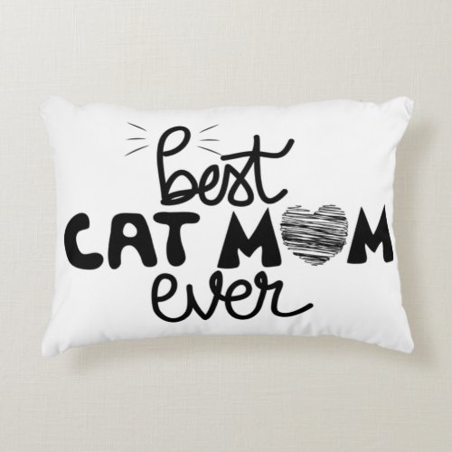 Best Cat Mom customizable Accent Pillow