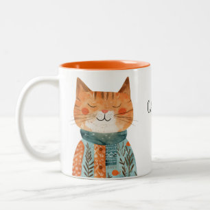 Best Cat Mom Cute Mother's Day Name Two-Tone Coffee Mug