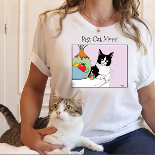 Best Cat Mom Cute Tuxedo Cat Mother's Day T-Shirt