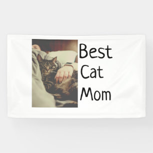 Best cat mom dad add cat photo name gift template  banner