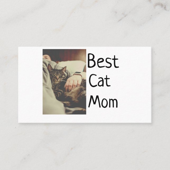 Best cat mom dad add cat photo name gift template  business card (Front)