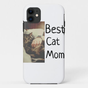 Best cat mom dad add cat photo name gift template  iPhone 11 case