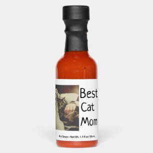 Best cat mom dad add cat photo name gift template hot sauces