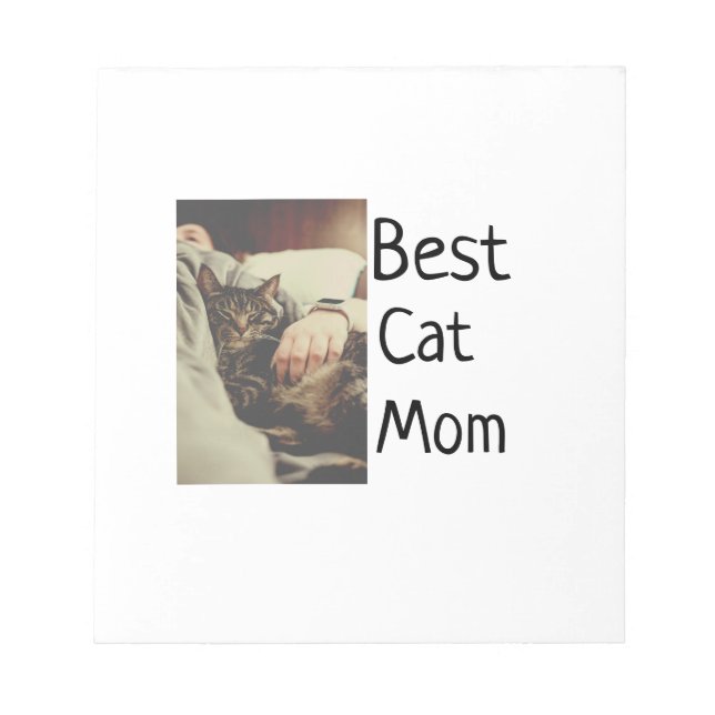 Best cat mom dad add cat photo name gift template  notepad (Front)