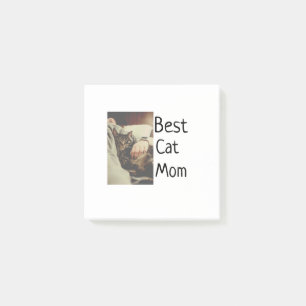 Best cat mom dad add cat photo name gift template post-it notes