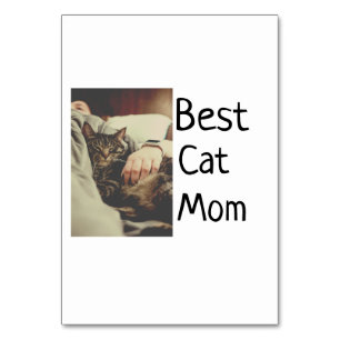 Best cat mom dad add cat photo name gift template table number