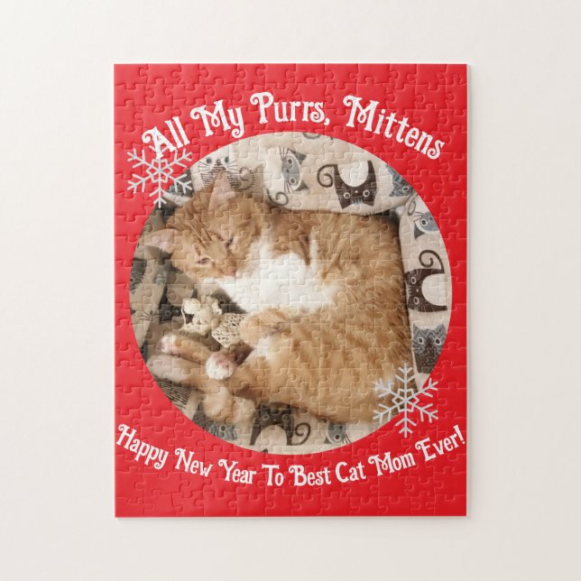  Best Cat Mom / Dad  Ever , Cat Photo ,  Jigsaw Puzzle (Vertical)