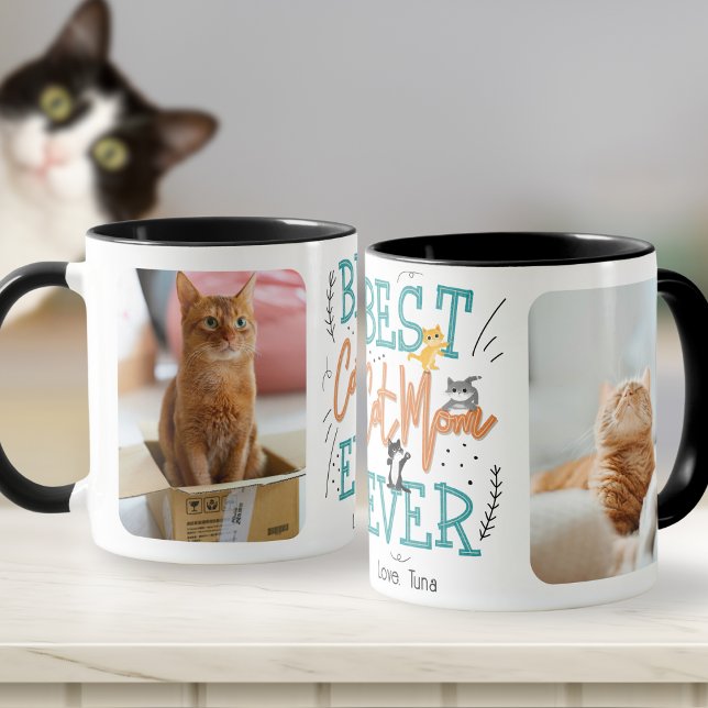 Best Cat Mom Ever 2 Photo Mothers Day  Mug (Creator Uploaded)