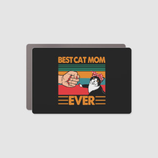 Best Cat Mom Ever Bandana Car Magnet