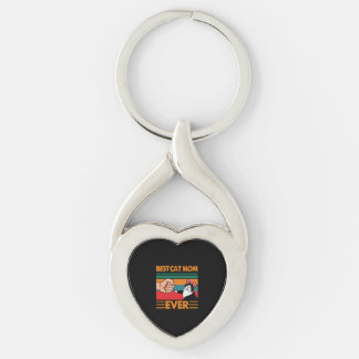 Best Cat Mom Ever Bandana Keychain