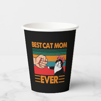 Best Cat Mom Ever Bandana Paper Cups