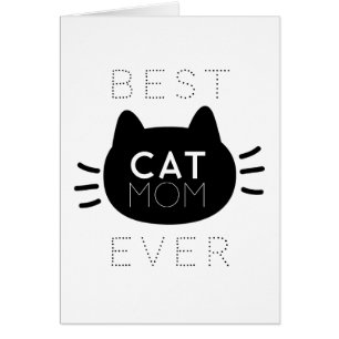 Best Cat Mom Ever Black Cat Face Mother's Day Card