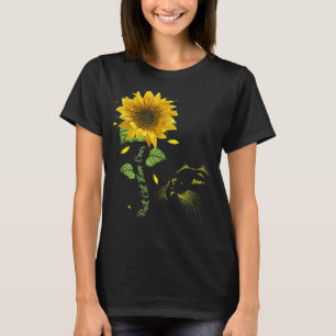 Best Cat Mom Ever Black Cat Mom Sunflower Birthday T-Shirt