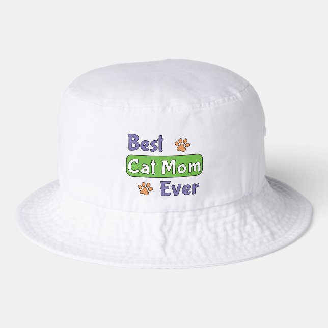 Best Cat Mom Ever Bucket Hat (Front)