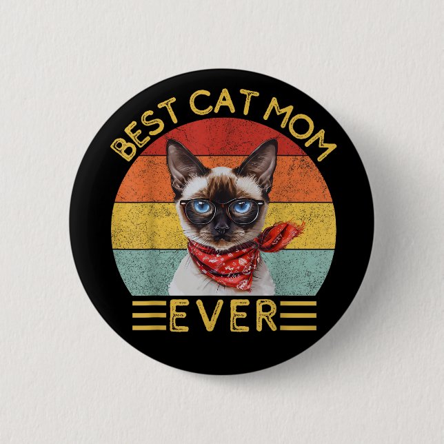 Best Cat Mom Ever Button (Front)