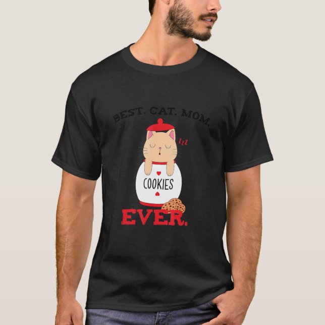 Best Cat Mom Ever    Cat in a Jar of Cookies T-Shirt (Front)