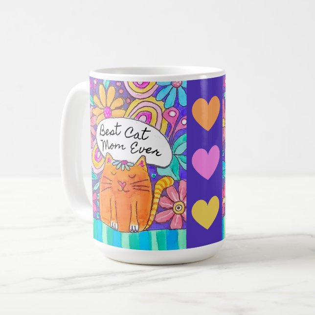 Best Cat Mom Ever Cat Lover Gift Mug (Front Left)
