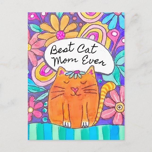 Best Cat Mom Ever Cat Lover Postcard (Front)