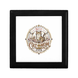 Best Cat Mom Ever Cat Mom Dad Parent Vintage Vecto Gift Box