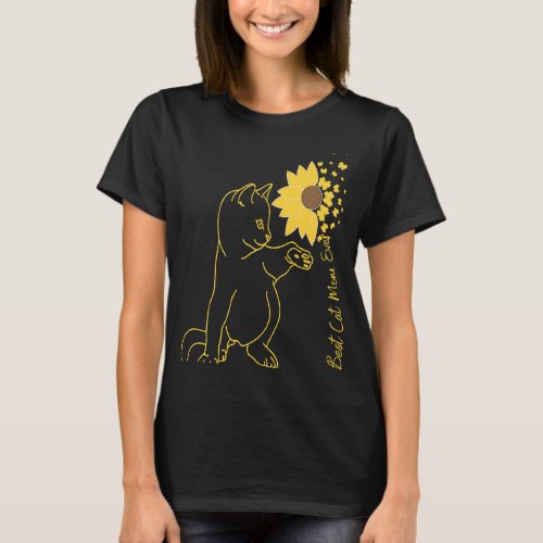 Best Cat Mom Ever Cat Mom Sunflower Mothers Day T_Shirt