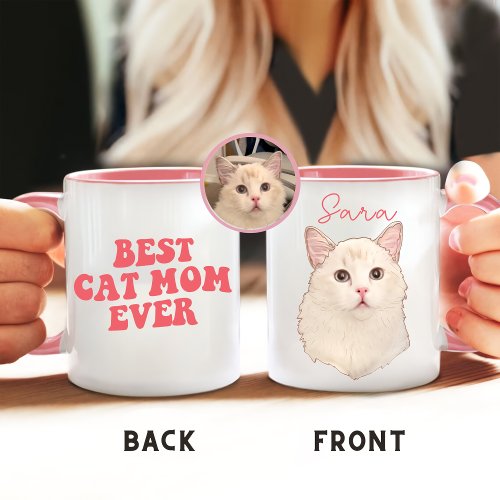 Best Cat Mom Ever Cat Personalized Christmas Gift Mug