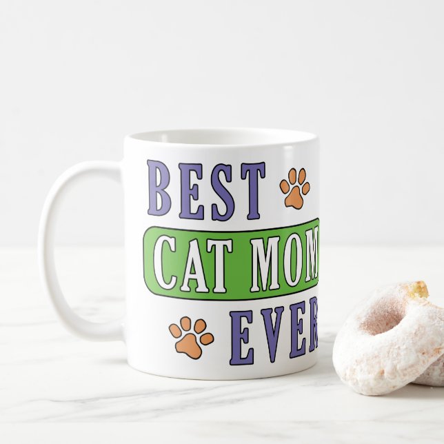 Best Cat Mom Ever Coffee Mug (With Donut)