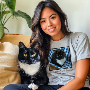 Best Cat Mom Ever Custom Photo and Text T-Shirt