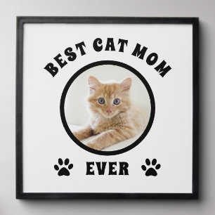 Best Cat Mom Ever Custom Photo Personalized Peel And Stick Photo Tile