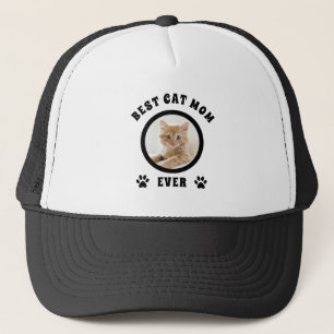 Best Cat Mom Ever Custom Photo Personalized Trucker Hat