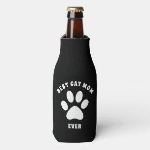Best Cat Mom Ever Custom Text Personalized Bottle Cooler
