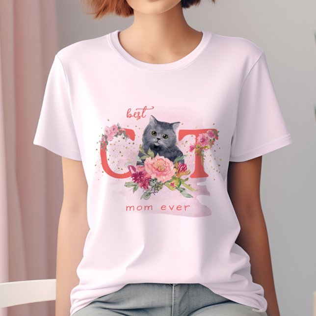 Best Cat Mom Ever Cute Kitten Mother Day T-Shirt (Creator Uploaded)